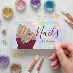 Stylish Nail Art Iridescent Opal Manicurist Artist Business Card