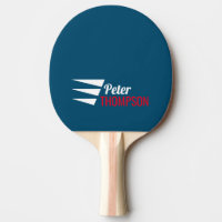 Stylish Name Blue Ping Pong Paddle