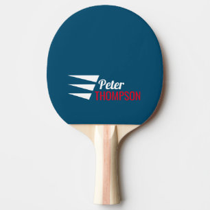 Stylish Name Blue Ping Pong Paddle