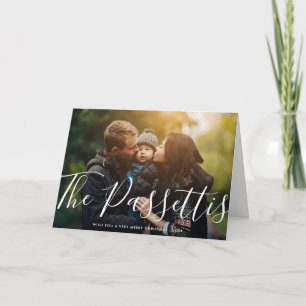 Stylish Name Holiday Greeting Card   Horizontal