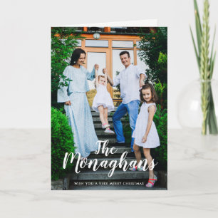 Stylish Name Holiday Greeting Card   Vertical