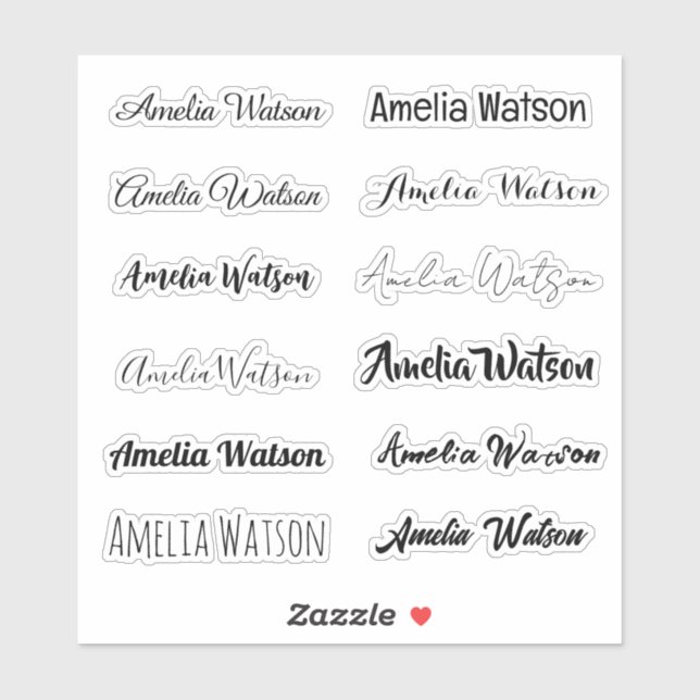Stylish Name Sticker (Sheet)