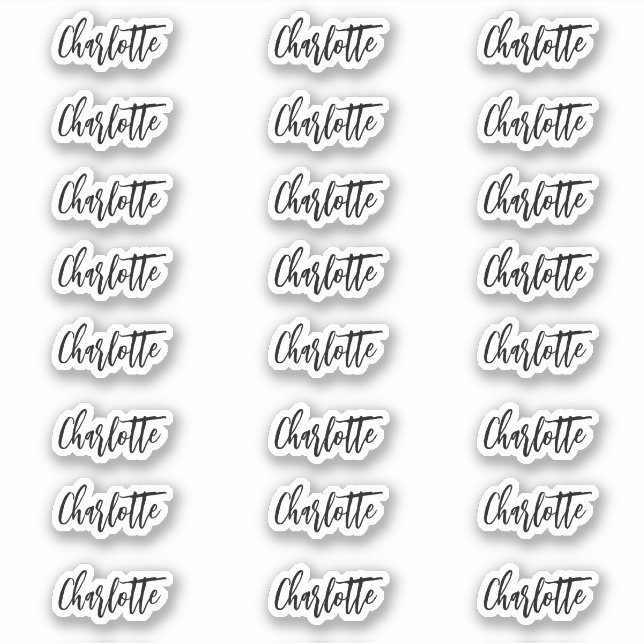 Stylish Name Sticker decal name labels (Front)