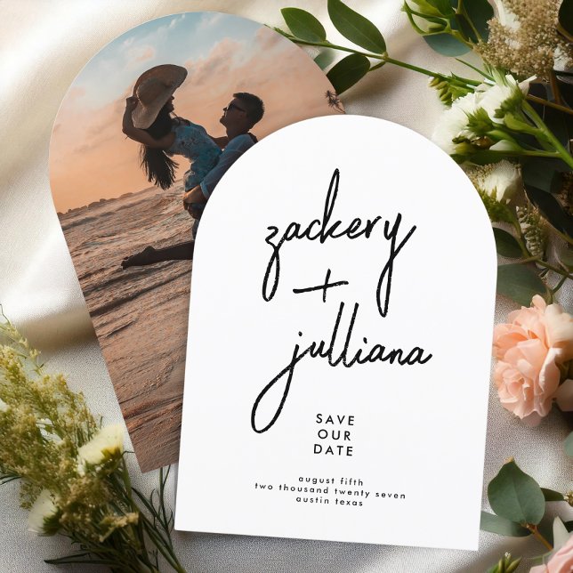 Stylish NAMES Photo Custom Arch Save The Date  (Creator Uploaded)