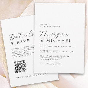 Stylish Names Simple Minimal Classic Wedding Invitation