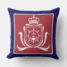 Stylish Nautical Red Navy Blue and White anchor