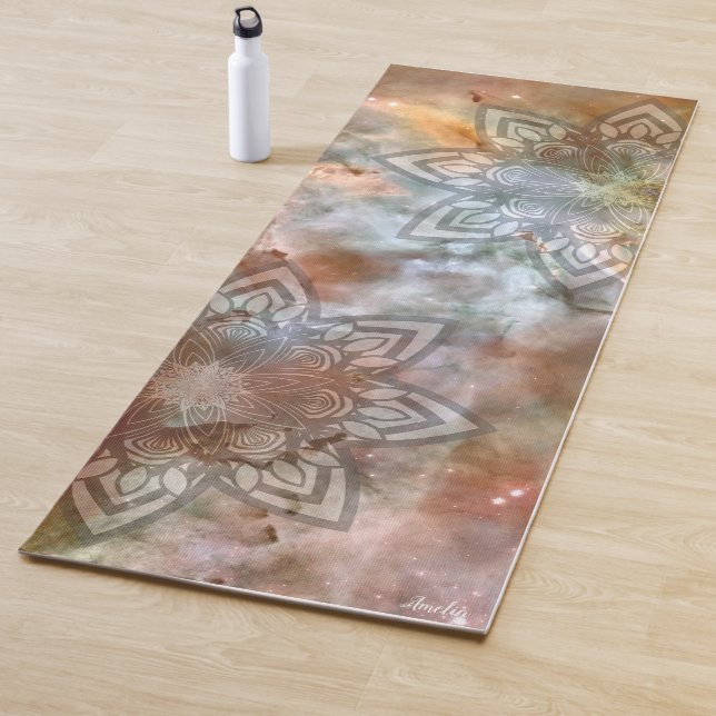 Stylish Nebula Mandala Lotus Yoga Mat (In Situ)
