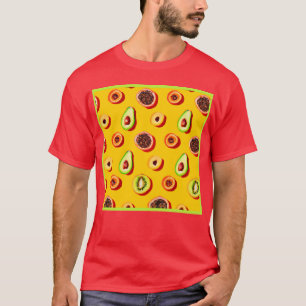 Stylish Neon Fruits Pattern T-Shirt