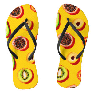 Stylish Neon Fruits Pattern Thongs
