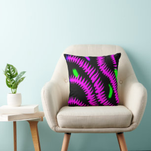 Stylish Neon Patterns Art Cushion