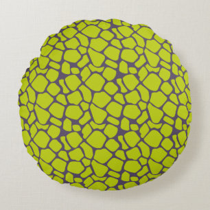 Stylish Neon Purple Leopard Print Animal Skins Round Cushion