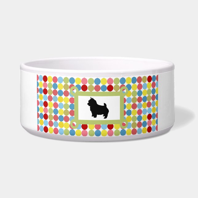 Stylish Norwich Terrier Dog Food Bowl (Front)