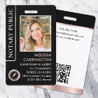 Stylish Notary Public Photo QR ID Black Rose Gold