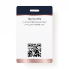 Stylish Notary Public Photo QR ID Blue Rose Gold