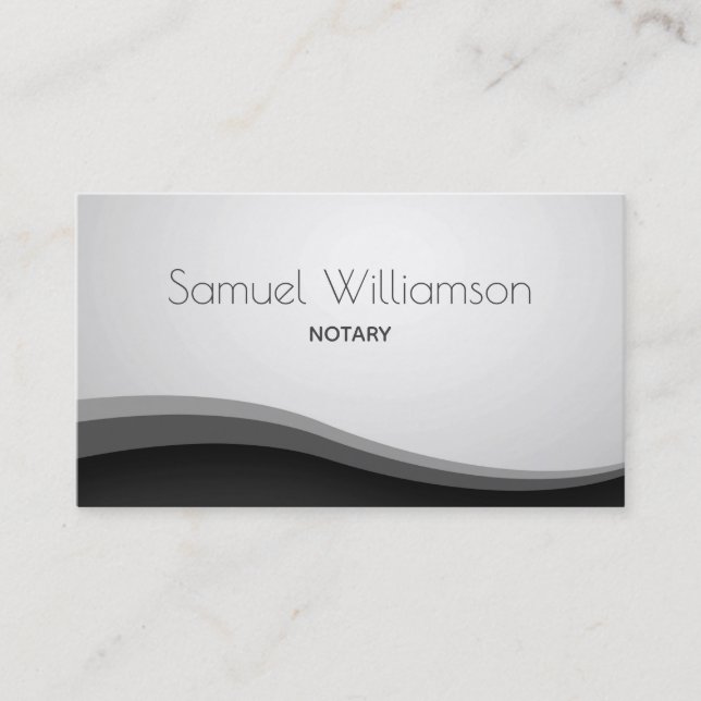 Stylish Notary Public Professional Grey Business Card (Front)