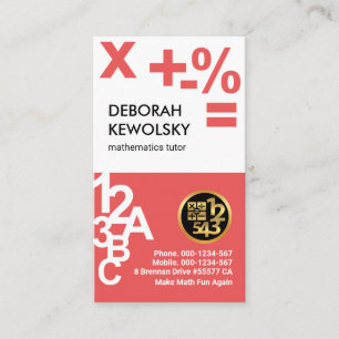Stylish Number Letters Bookkeeper Business Card