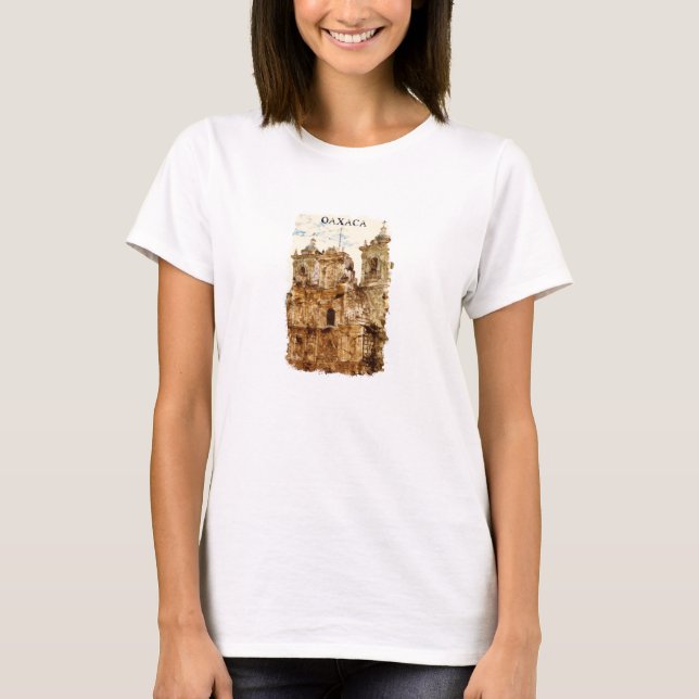 Stylish Oaxaca Mexico Templo de Santo Domingo T-Shirt (Front)