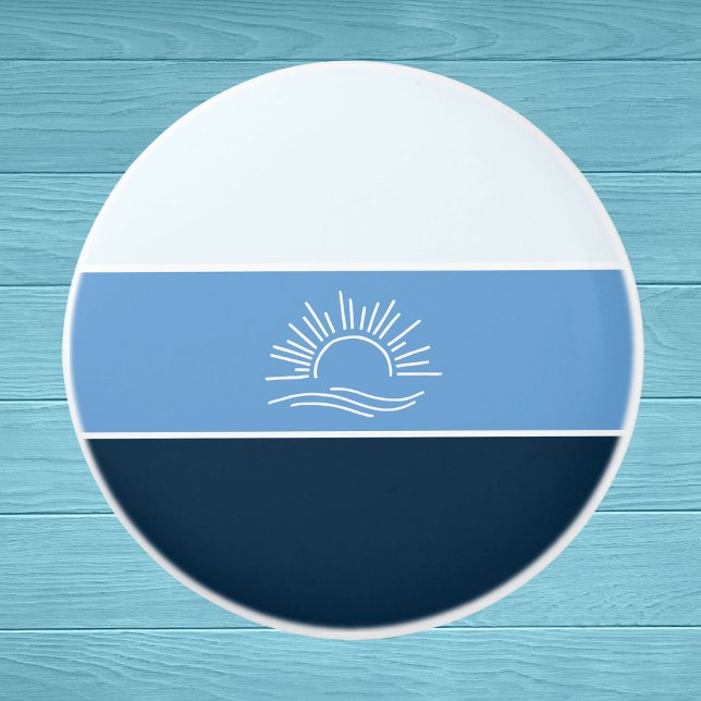 Stylish Ocean Blue Stripes Sea Ceramic Knob (Creator Uploaded)