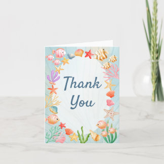 Stylish Ocean Shell-ebrate Folded Thank You Card
