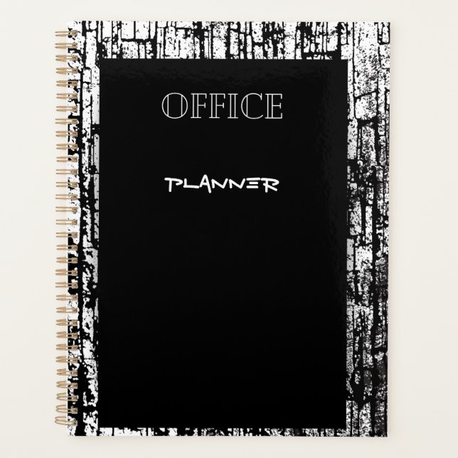 Stylish Office l Business black and white Planner (Front)