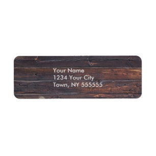 Stylish Old Wood Grain Return Address Label