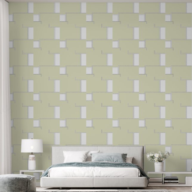 Stylish Olive Green Modern  Wallpaper (Bedroom)