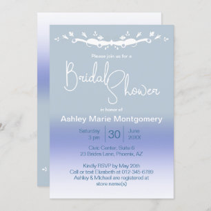 Stylish Ombre Blue Pastel Bridal Shower Template