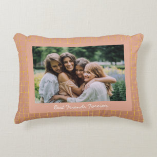 Stylish Ombre Grunge Gold Neutrals BFF Photo  Decorative Cushion