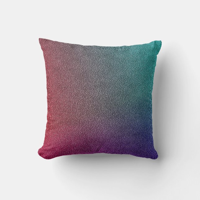 Stylish Ombre Pink Purple Teal Cushion (Front)