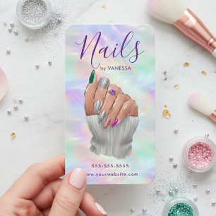 Stylish Opal Nail Studio Manicurist Artist Modern Business Card