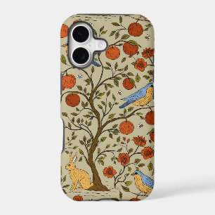 Stylish Orange Apples on Brown Trees Design