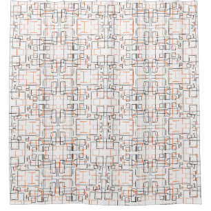 Stylish Orange Black Pattern Shower Curtain