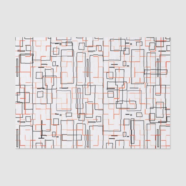 Stylish Orange Black Pattern Tissue Paper (Front)