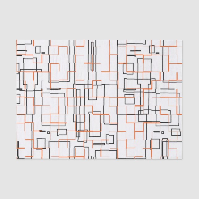 Stylish Orange Black Pattern  Tissue Paper (Front)