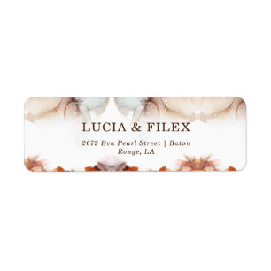 Stylish Orange Dreamy Ink Return Address Label