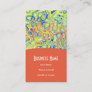 Stylish Orange, Green, Blue, White Business Card