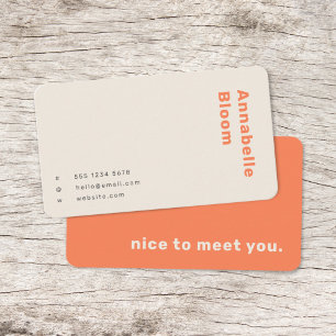 Stylish Orange Minimal Modern Trendy Business Card