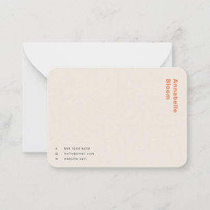 Stylish Orange Minimal Modern Trendy Card