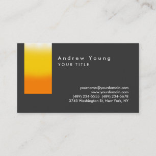 Stylish Orange Yelllow Grey Business Card