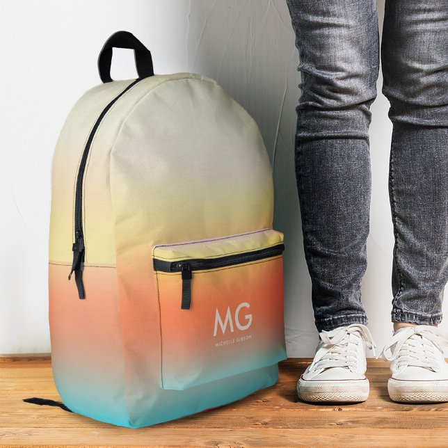 Stylish Orange Yellow Blue Sea Summer Beach Printed Backpack (Stylish Orange Yellow Blue Sea Summer Beach Printed Backpack
)