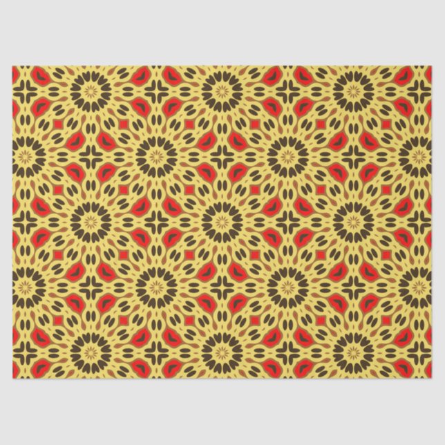 Stylish Oriental Colourful Mosaic Geometric Patter Tissue Paper (Front)