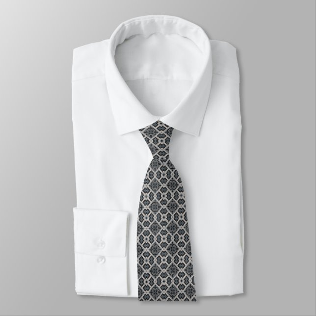 Stylish oriental ornament tie (Tied)