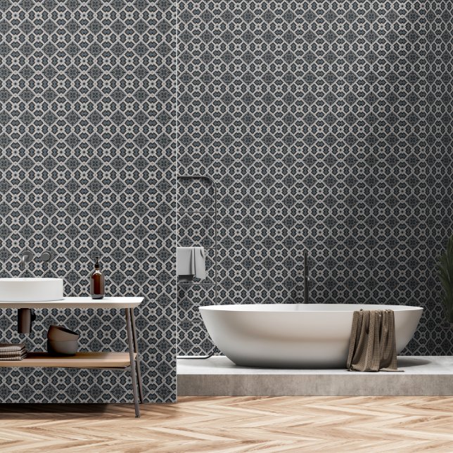 Stylish oriental ornament wallpaper (Bathroom)