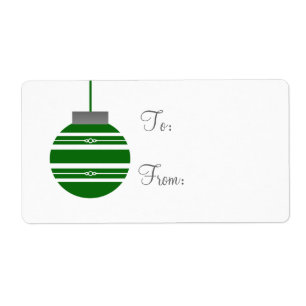 Stylish Ornament Holiday Gift Tags, Dark Green