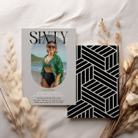 Stylish Oval Photo & Signature 60th Birthday