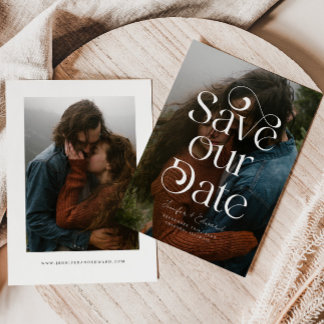 Stylish Overlay Typography Photo Save The Date