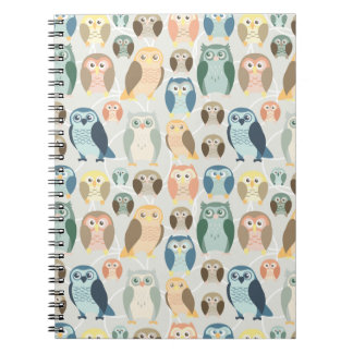 Stylish Owl Pattern- complementary colours Notebook