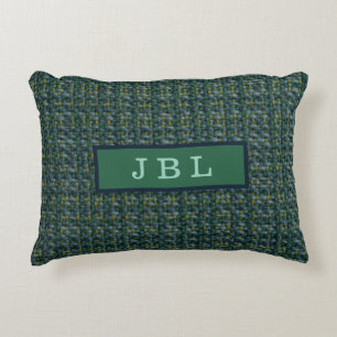 Stylish Oxford Tweed Monogram Decorative Cushion