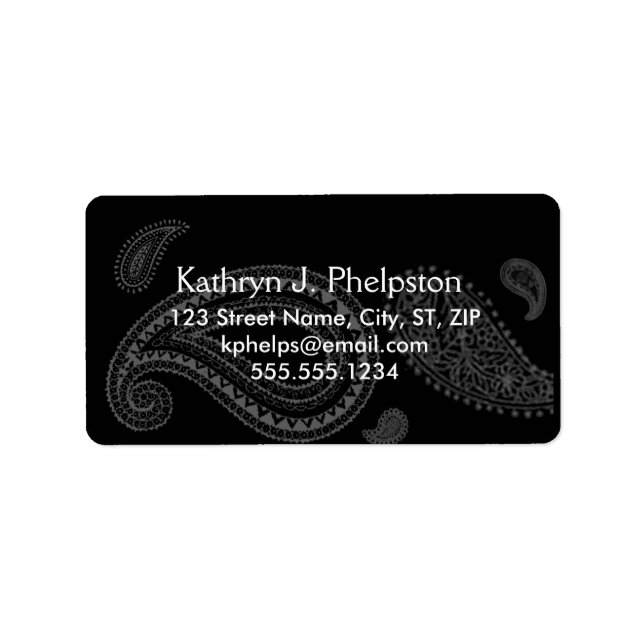 Stylish Paisley/Bandanna Pattern Address Label (Front)