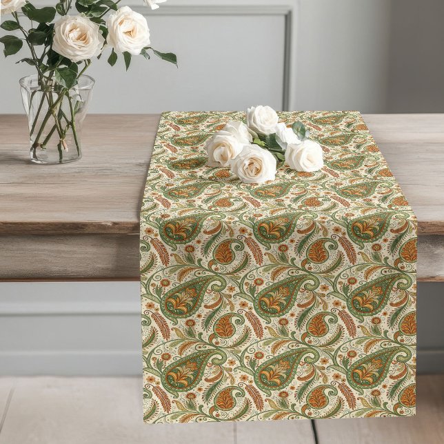 Stylish Paisley Pastel Earthy Boho Dining Accent Long Table Runner (Stylish Paisley Pastel Earthy Boho Dining Accent Long Table Runner)